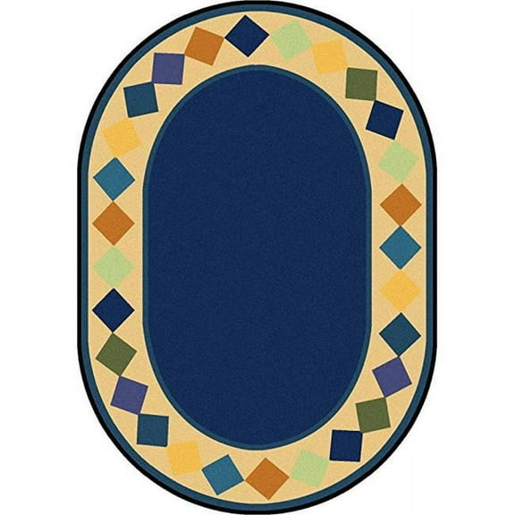 7 ft. 8 in. x 10 ft. 9 in. Delightful Diamonds Kid Essentials Oval Rug Multicolor
