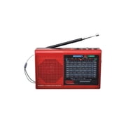 Supersonic Portable AM/FM Radio, Red, SC-1080BT-Red