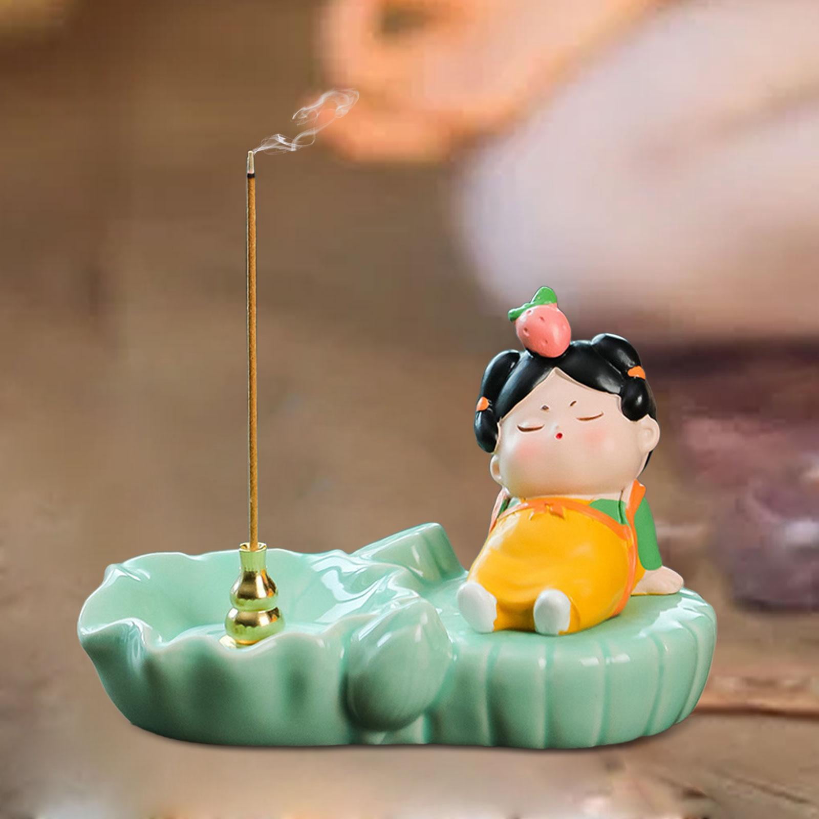 WLPZXP Coil Incense Burner Chinese Tang Girl Statue Incense Stick Holder for Farmhouse With Strawberry