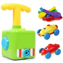YATAV Balloon Powered Cars Balloon Racers with Manual Balloon Pump (2 Cars & 6 Balloons) for Kids Boys Girls 3  and Classroom (Green)