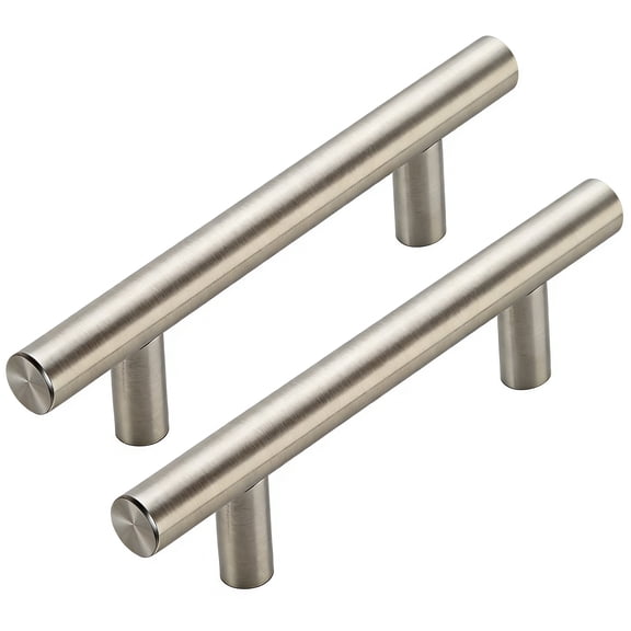 LAPTOM MAX 10 Pack Cabinet Handles, Brushed Nickel Stainless Steel Drawer Pulls, 5 in Hole Center, 7-3/8 in Overall Length