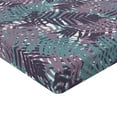 thumbnail image 4 of Ambesonne Autumn Leaves Fitted Sheet, Neutral Ferns Pattern, Queen Size, Cadet Blue Lilac Eggplant, 4 of 5
