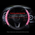 thumbnail image 4 of Pink PU Leather Steering Wheel Cover for 15 Inch Car Accessories, 4 of 7