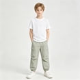 thumbnail image 6 of NIPAXO Boys Cargo Pants Relaxed Fit Jogger Trousers with Multi-Pockets Elastic Waist Casual Outdoor Pants for Boys, Khaki, Sizes 4-5Y, 6 of 9