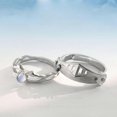 thumbnail image 4 of anillos abiertos ajustables a juego de princesa y caballero de piedra lunar, 4 of 5