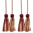 thumbnail image 1 of Turc Rideau à Double Frange et Draperie, 3 3/4 Pouces (9.5cm), 27 Pouces Tringle (68.5cm) BHCT, Blanc Or Rouge 572 (Rouge Bordeaux, Rouge Vin, Or Blanc) Ensemble de 2, 1 of 4