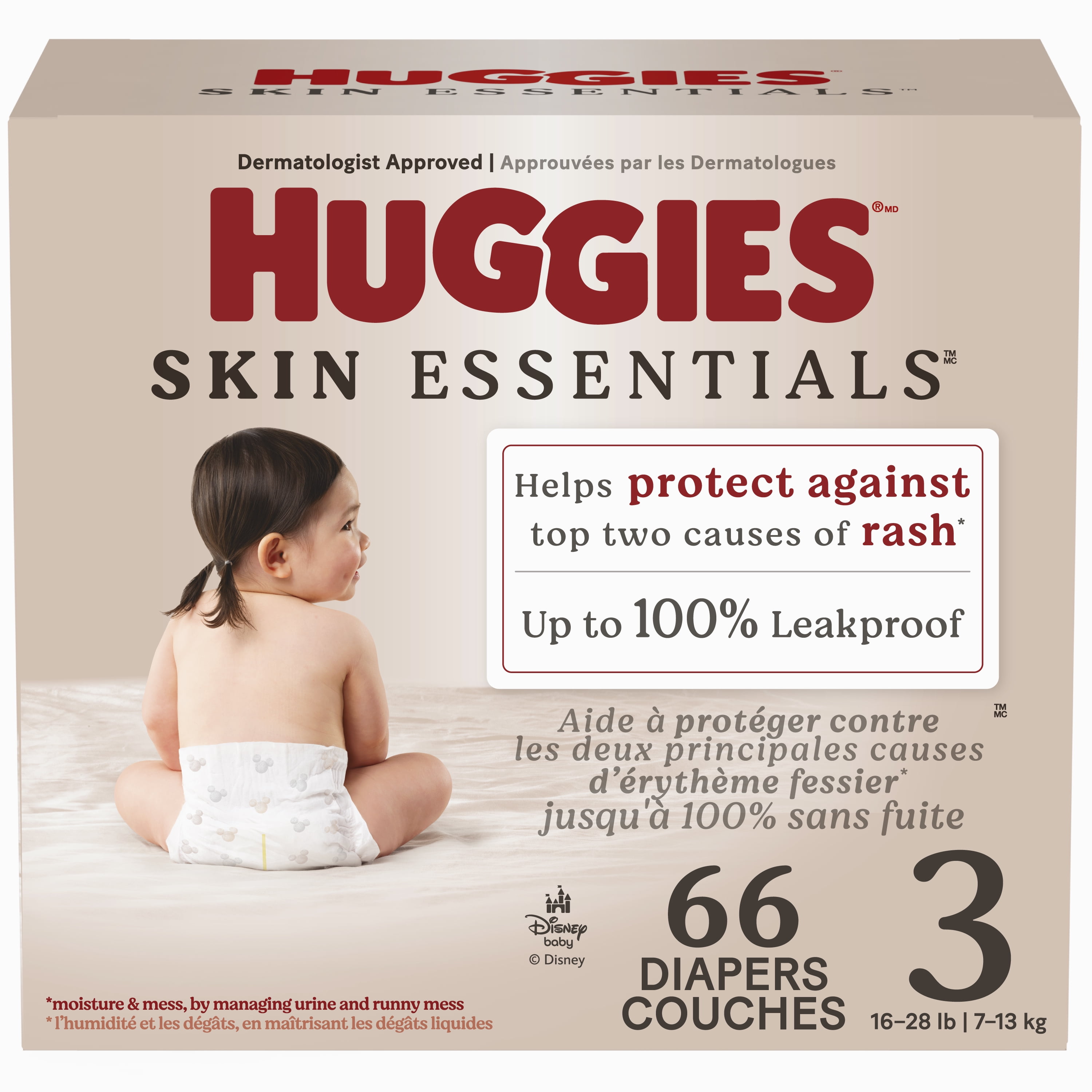 Huggies Skin Essentials Baby Diapers, Size NB-6, 84-42 Count