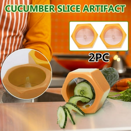 

Kitchen Gadgets 2pc Spiral Cucumber Cutter Lazy Vegetable Cutter Kitchen Artifact