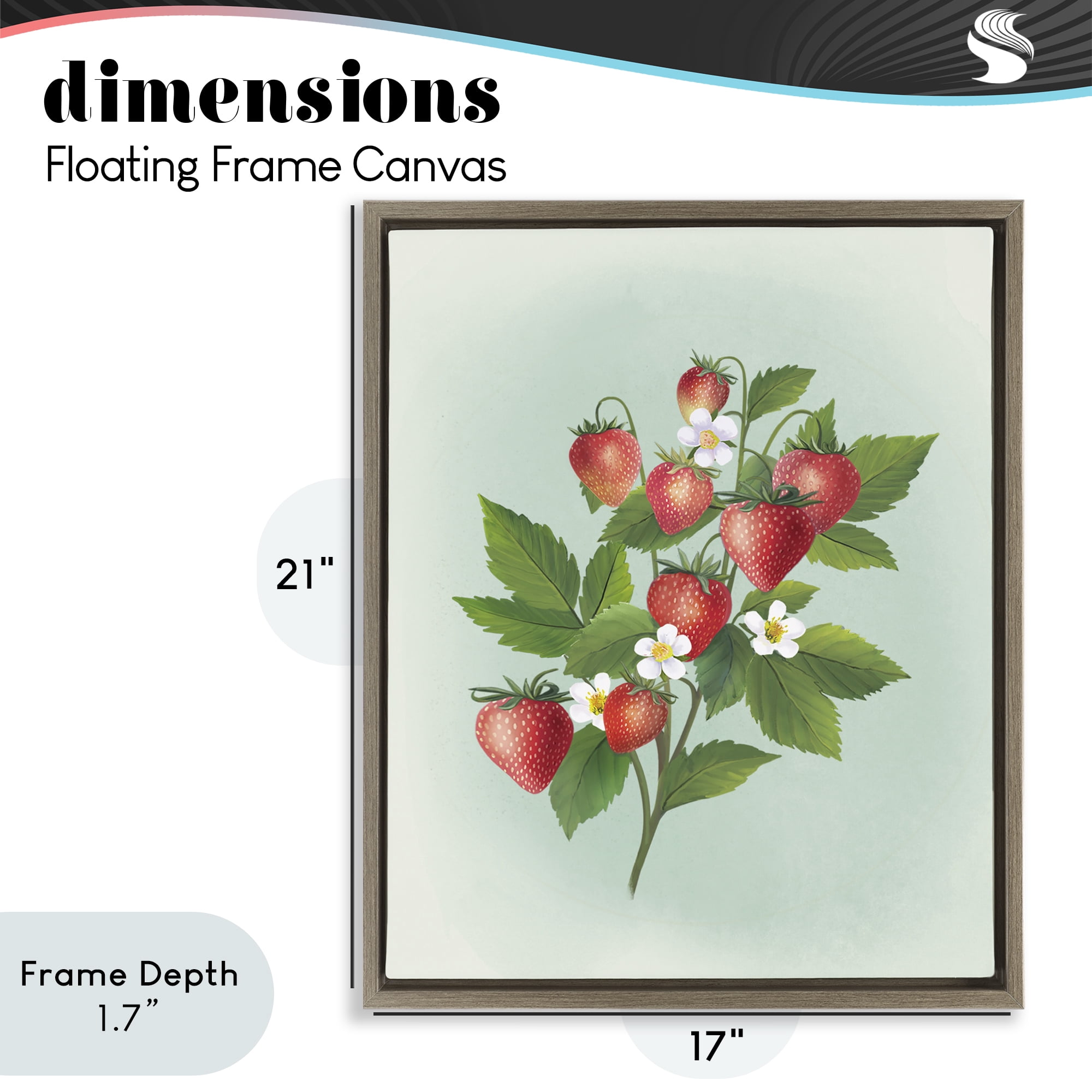 Stupell Industries Vintage Strawberry Bundle Brown Framed Floater Canvas Wall Art, design by Diane Neukirch