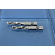 TEMO 2 pc 12-24 Combination Drill and Tap Multi Use Deburr Countersink Hex Bit
