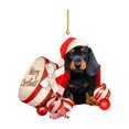 thumbnail image 1 of Adorno navideño para árbol de Navidad con forma de perro salchicha, regalo para accesorios de interior de coche. Estilo H, 1 of 9
