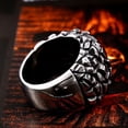 thumbnail image 3 of PAMTIER Men's Stainless Steel Vintage Gothic Punk Domineering Skull Hell Demon Devil Dragon with Yellow Gemstone Eye Biker Ring Statement Size 11, 3 of 6