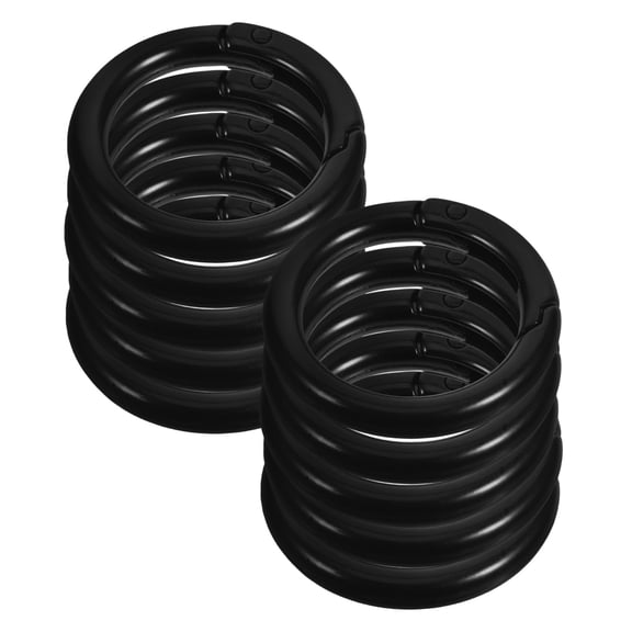 ETEREAUTY 10Pcs Durable Black Alloy Spring Ring Clips for DIY Crafts and Accessories