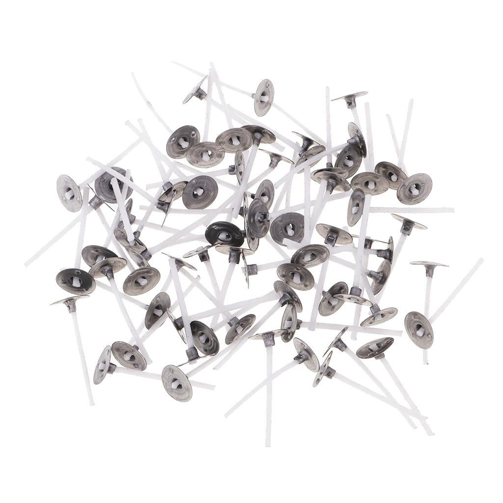 100 Pieces Straight Flange Empty Aluminum Case Tealight Cups Containers + 100PCS CANDLE WICKS WITH Sustainers DIY Tea Light Candle Making Tool s
