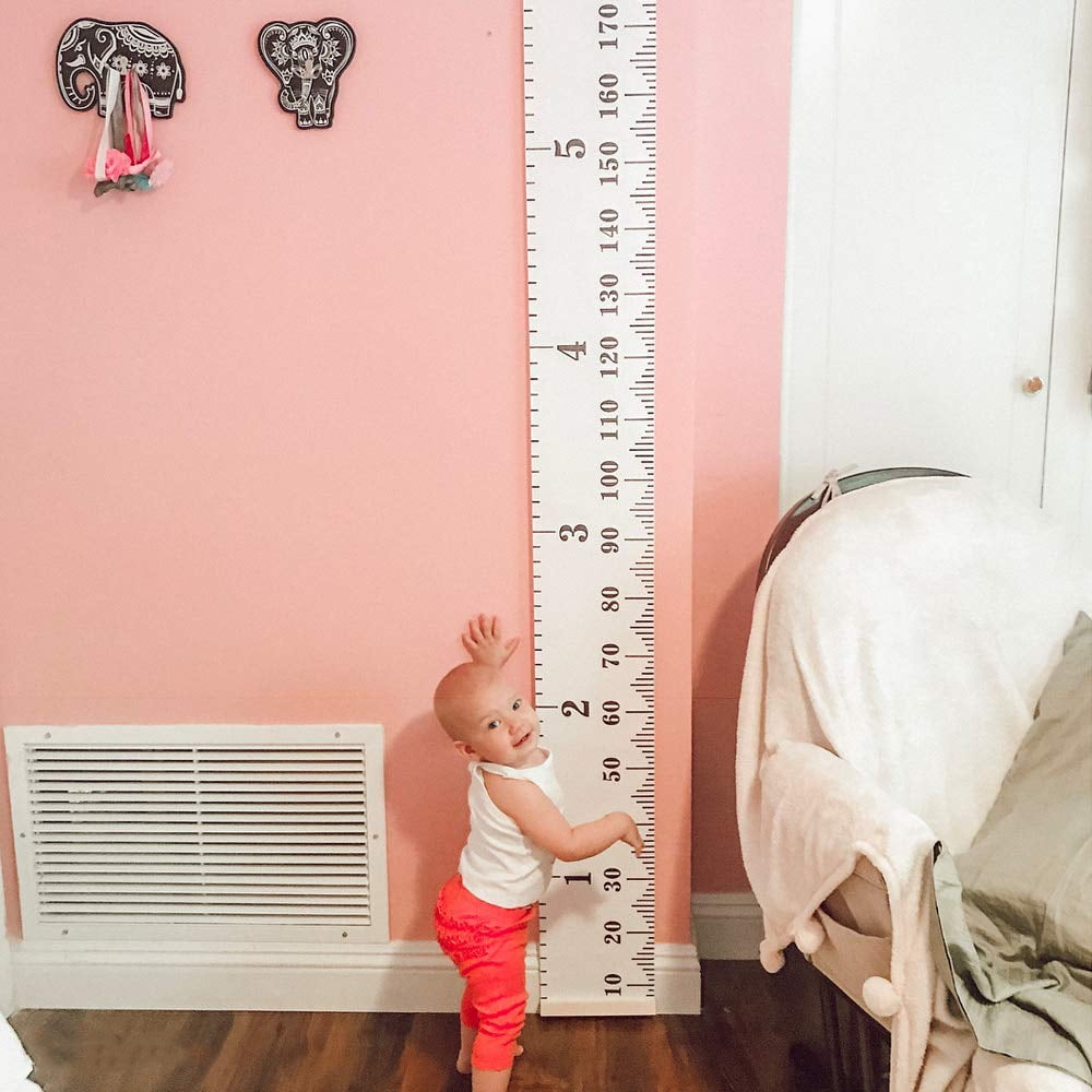 VIVEFOX Baby Growth Chart Handing Ruler Wall Decor for Kids, Canvas