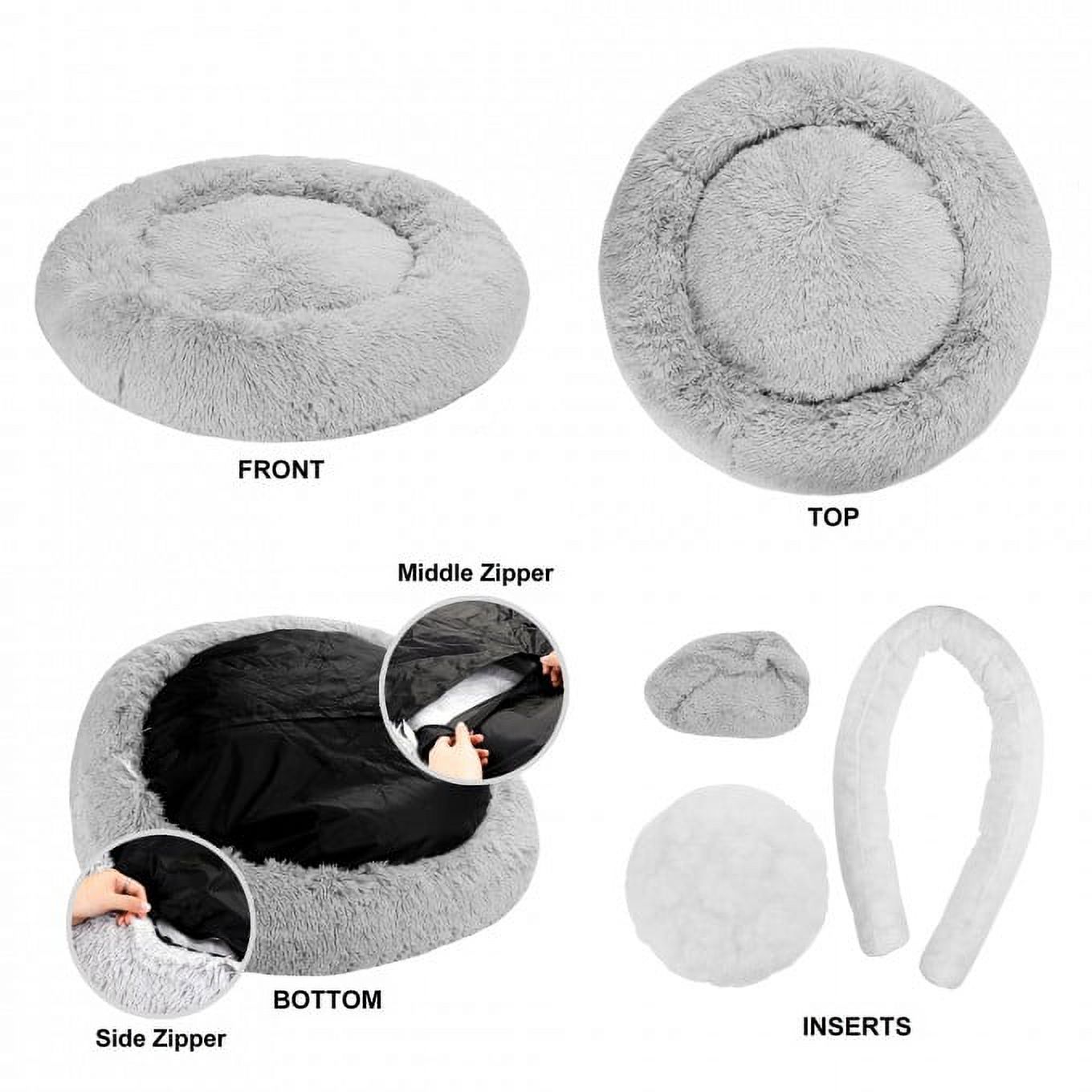 ZENY 30" Calming Ultra Soft Shag Faux Fur Dog Bed for Medium Small Dogs and Cats