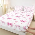 thumbnail image 4 of Erosebridal Fashion Ribbon Bow Kids Queen Sheet Sets, Watercolor Polkadots Bed Set, 4pcs, 4 of 5