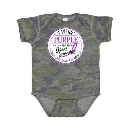 

Inktastic I Wear Purple for My Great Grandpa- Pancreatic Cancer Awareness Gift Baby Boy or Baby Girl Bodysuit