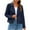 Navy, variant on qucoqpe Women's Suede Motorcycle Jacket, Long Sleeve Casual Biker Zip Up Jacket for Fall Winter
