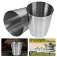 thumbnail image 3 of Copa de vino de acero inoxidable de 10 piezas Copa de almacenamiento de vino de metal portátil al aire libre para acampar fiesta de barbacoa (plata), 3 of 6