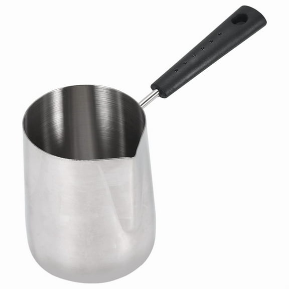 600Ml Milk Butter Warmer Pot, Turkish Coffee Stainless Steel Stovetop Melting Pot with Spout for Tea,Heating