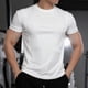 thumbnail image 1 of Ceisia Men's Slim Fit Crew Neck Short Sleeve T-Shirt High Stretch German Velvet Athletic Top White XXL Gifts, 1 of 8