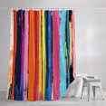 thumbnail image 3 of Shower Curtains for Bathroom, Colorful Striped Waterproof Fabric Shower Curtain, Modern Rainbow Abstract Graffiti Art Decorative Bathroom Curtain for Bathtub, 36"x72", No Hooks Included, 3 of 9