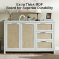 thumbnail image 6 of OAKHAM Rattan Sideboard Buffet, 3 Drawer Storage Cabinet for Living Room, Entryway, Pale Oak, 6 of 7