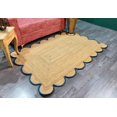 thumbnail image 5 of Hand Woven Farmhouse Jute Area Scalloped Rug Natural Scallop Pattern Jute Bohemian Base Navy Blue Trim Rug (Navy, 2'x10'), 5 of 5