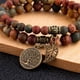 thumbnail image 2 of Pulsera de piedras naturales - Pulsera de perlas naturales para mujer - Juego de dos pulseras con accesorios de árbol de la vida y hojas, 2 of 5