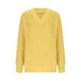thumbnail image 4 of Women's Long Sleeve Sweatshirt Solid Color Pullover V-neck Sweater Casual Basic Fall Clothes Outfits Fashion Winter Clothing, 4 of 6