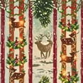 thumbnail image 6 of HAOXIT  Christmas Tablecloth, Chinese Style Lettering Merry Christmas Deer Pines Stars Border Lines, Round Table Cover for Dining Room Kitchen Decor 54-58, 6 of 8