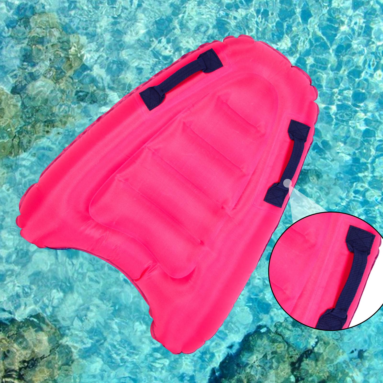 DimyFew Adults Kids Inflatable Surfboard with Handles Kids and Adults Surfing Body Board Pink