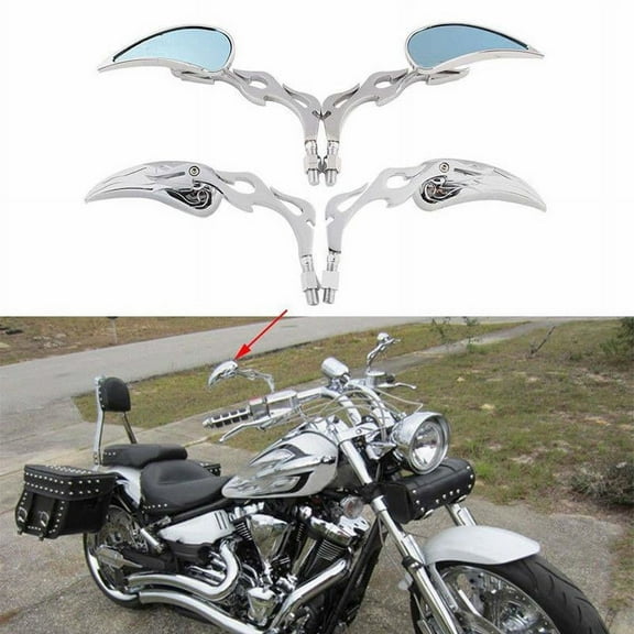 Chrome Motorcycle Rearview Side Mirrors For Harley-Davidson Fatboy Lo Fat Boy