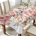 thumbnail image 4 of Pink Flower Pattern Rectangle Tablecloth, Dust Proof Anti Wrinkle Wipeable Table Cloth Tabletop foration of Dinner Kitchen Wedding Holiday Party 60"x120" Decor Gift, 4 of 7