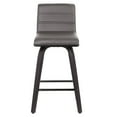 thumbnail image 2 of Vienna 26" Swivel Counter Stool in Black Wood Finish with Gray Faux Leather, 2 of 9