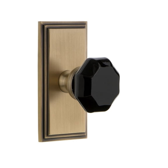Grandeur Carlyo_Psg_238 Carre Solid Brass Rose Passage Door Knob Set - Brass