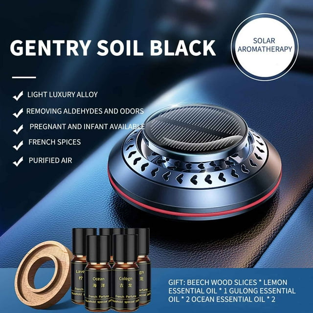 RKSTN Aromatherapy decorations Solar Car Aromatherapy Car Interior Decoration Gift 2*5ML Cologne Oil 2*5ML Oil 1*5ML Lemon Oil