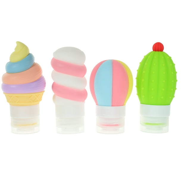 Botellas exprimidoras de silicona para salsas, recipientes para salsas con forma bonita, recipiente para aderezo para ensalada, 4 Uds.
