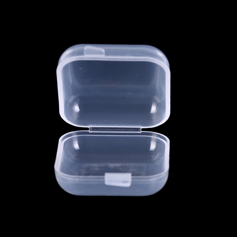 Round shape Earplug Container Bead Craft Case White Storage Clear Box PlastiHFCA 