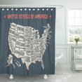 thumbnail image 1 of ABPHQTO Mapa de Estados Unidos América Nombres Cortina de ducha en blanco y negro 152x180 cm ABPHQTO PKNMT60x72Shower-6776, 1 of 2