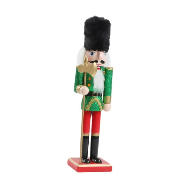 Figura decorativa navideña de cascanueces, escultura de madera para decoración de interiores. Hacha