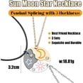 thumbnail image 2 of Sun Moon Star Necklace,Matte Silver Matte Gold Matte Black Necklace,Advanced Design Sense Of The Three Person Chain,Pendant Splicing With 3 Necklaces,Small Group Best Friend Necklace, 2 of 7