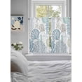 thumbnail image 4 of Light Blue Teal Coastal Kitchen Curtains 45 Inches length, Summer Beach Coral Shell Ocean Window Treatment Curtain Drapes, Lightweight Window Panels for Living Room Bedroom, 52"x45", 2 Panels, 4 of 7