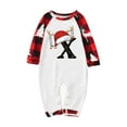 thumbnail image 3 of Odeerbi Christmas Pajamas for Family Holiday Long Sleeve Initial Name Family Christmas Pajamas Matching Sets Baby Printed Home Wear Two-Piece Sleepwear Xmas Family Matching PJs Set Red, 3 of 7