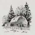 thumbnail image 3 of Caroline, Emma 15x15 Black Modern Framed Museum Art Print Titled - Distant Barn Sketch I, 3 of 5