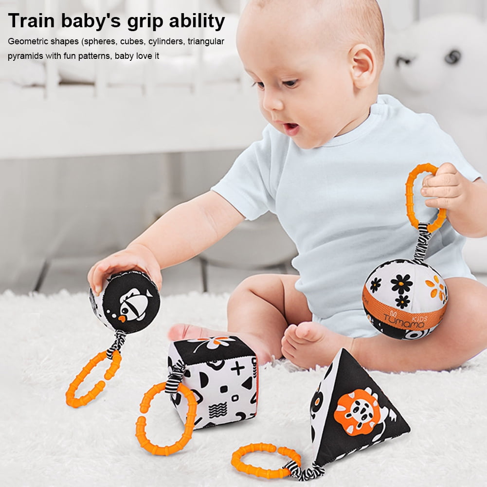 black and white hanging baby toys