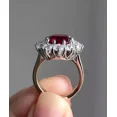 thumbnail image 3 of Beautiful 3Ct Cushion Cut Simulated Red Ruby Diamond Halo Wedding Women's Ring 14K White Gold Plated 925 Sterling Silver, 3 of 3