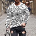 thumbnail image 2 of DeHolifer Mens T-Shirts Graphic Geometric Printed Crewneck Long Sleeve Pullover T-Shirt Casual Fashion Sweatshirts White 5XL, 2 of 5