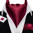 thumbnail image 2 of Set de Corbata Ascot Barry.Wang en Rojo Vino con Pañuelo de Bolsillo de Seda de 126 cm, 2 of 6
